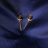 Trishul Moon Spike Earrings (Gold-Plated)