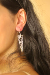 Trikon Filigree Earrings- Silver