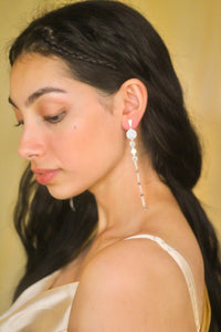 Dot Raindrop Earrings- Silver