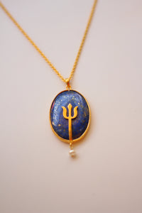 Lapis Lazuli Trishul Necklace