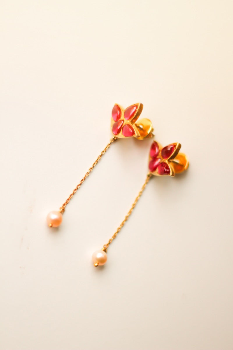Lotus Chandelier Earrings (Gold-Plated)