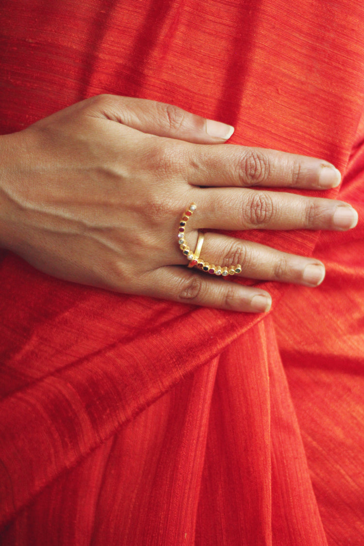 Navaratna Crescent Ring (Big)