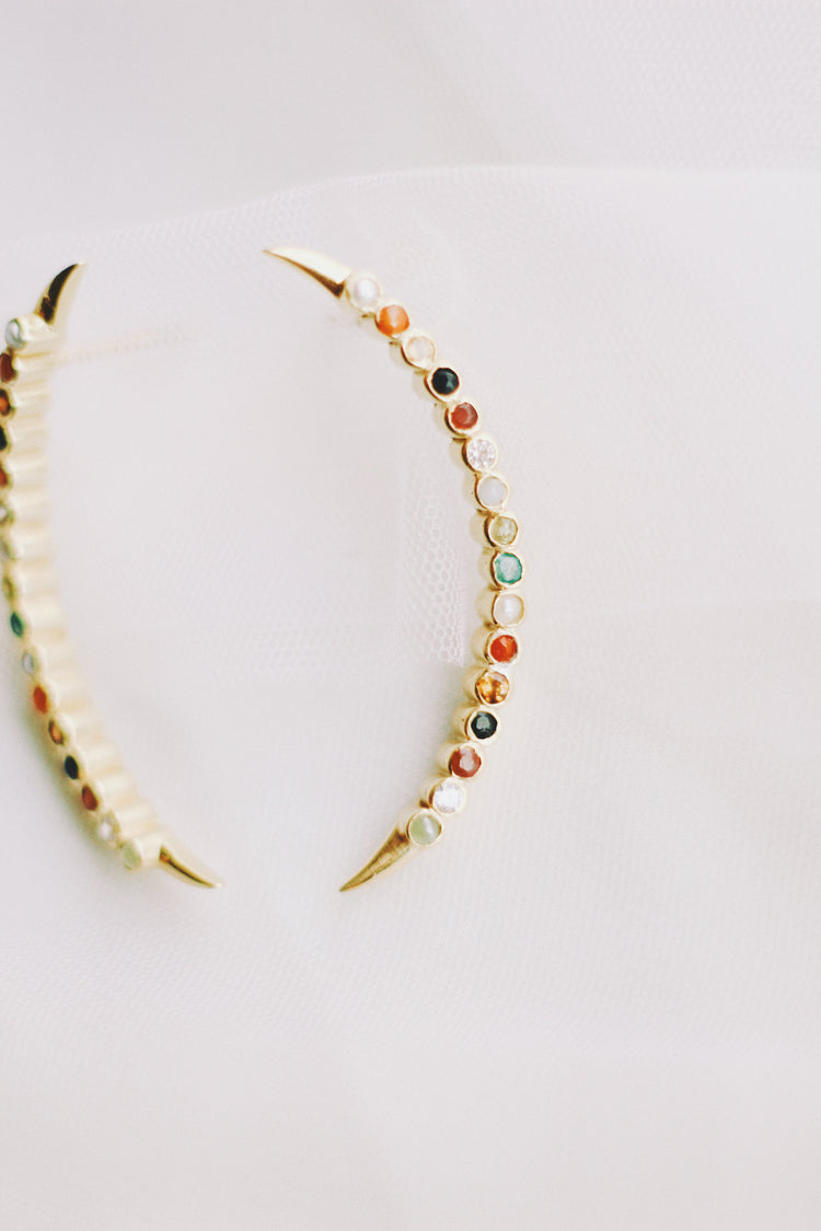 Navaratna Crescent Stud