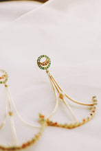 Load image into Gallery viewer, Navaratna Lunar Cycle Chandelier With Moon Stud

