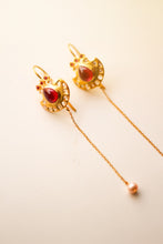 Load image into Gallery viewer, Ravi Varma Motif Chandelier Earrings (Gold-Plated)

