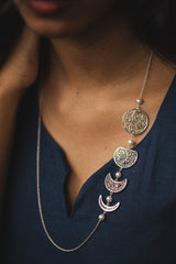 Single Side Phases Of The Moon Lunar Goddess Necklace