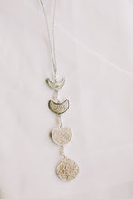 Load image into Gallery viewer, Single Lariat Phases of the Moon Necklace
