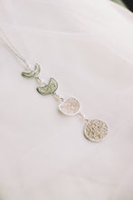 Load image into Gallery viewer, Single Lariat Phases of the Moon Necklace
