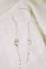 Studded Crescent Waterfall Choker with Rice Pearls