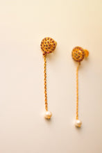 Load image into Gallery viewer, Temple Architecture Motif Earrings (Gold-Plated)
