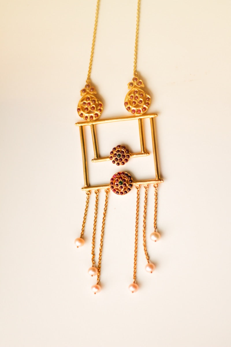 Temple Chariot Chandelier Necklace (Gold-Plated)