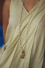 Load image into Gallery viewer, White Pearl String With Bikaner Beads Om Pendant
