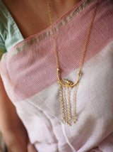 Parrot On A Pearl Swing Necklace