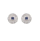 Beaten Coin Sapphire Earring