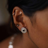 Beaten Coin Sapphire Earring