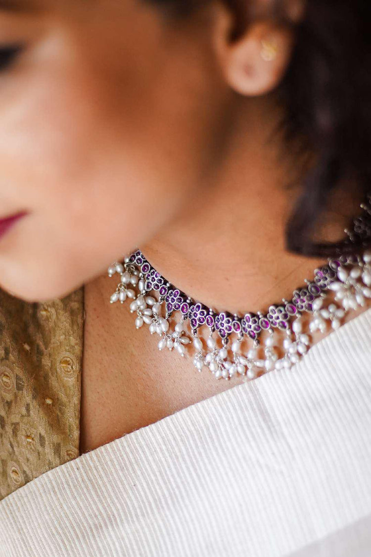 Morning Pearl Cluster Necklace