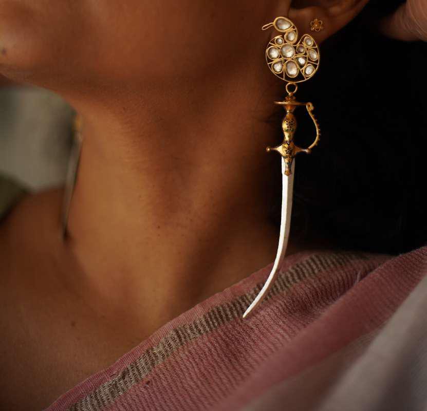 Saraswati Durga Warrior Earrings