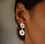 Beaten Coin Sapphire Earring