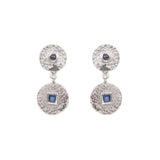 Beaten Coin Sapphire Earring