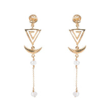 Load image into Gallery viewer, Trishul Lotus Moon Devi Earring
