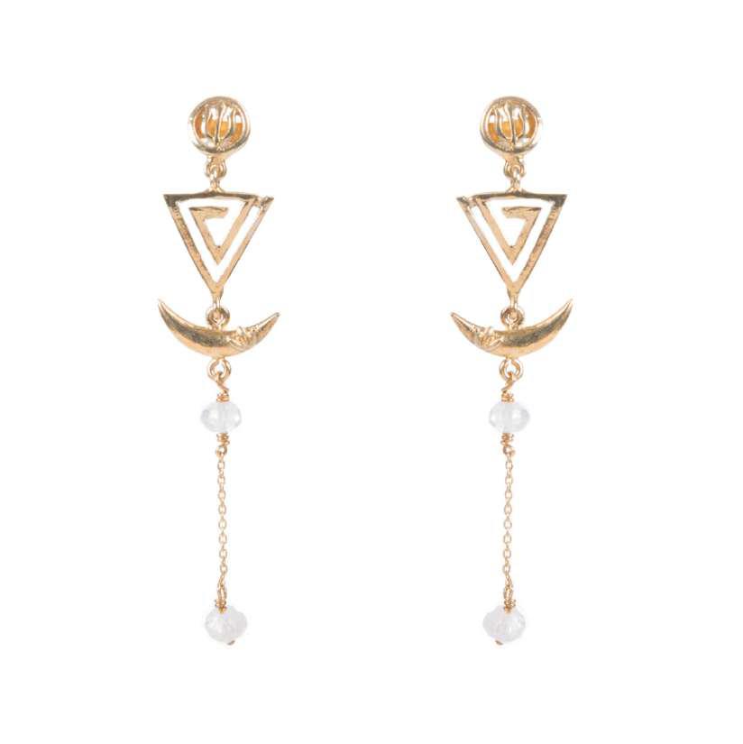 Trishul Earring In Rudraksh - Binnis Wardrobe Wardrobe - 3538529