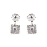 Beaten Coin Sapphire Earring