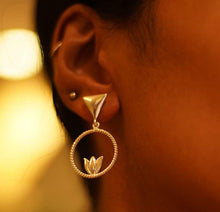 Load image into Gallery viewer, Devi Lotus In A Circle Earrings
