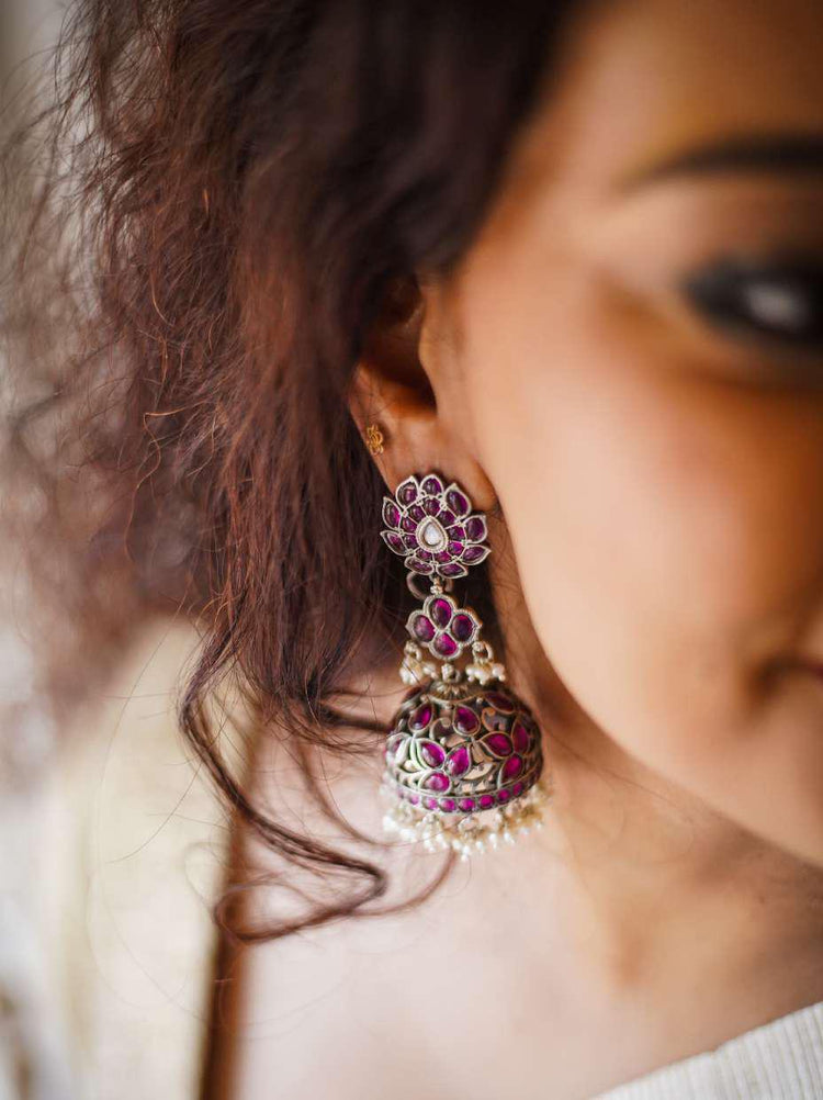 Red Jhumki in Layers
