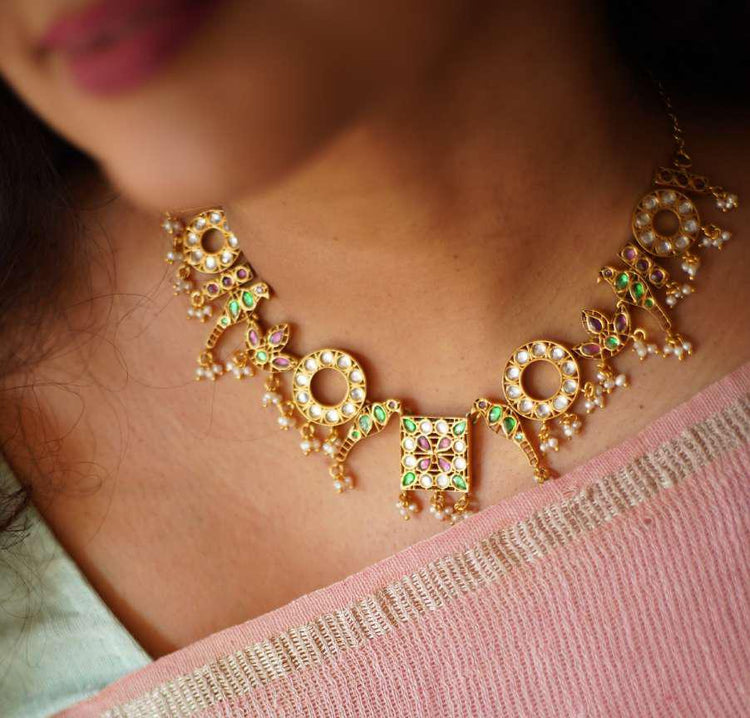Paradise Forest On My Neck Kundan Necklace