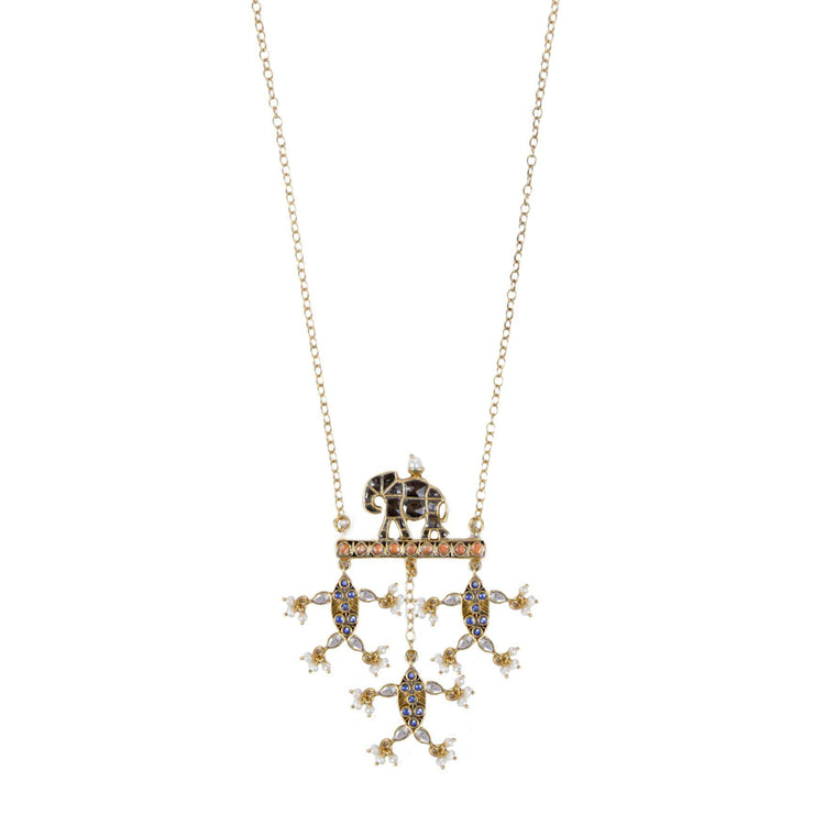 Elephant On Land Fish In The Sea Necklace